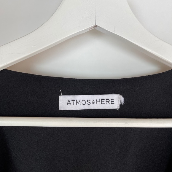 ATMOS & HERE Dress Black Size Large Flare Side zip - Picture 3 of 5